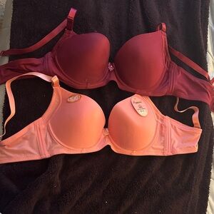 Angelina Pink and Red Bras Set
